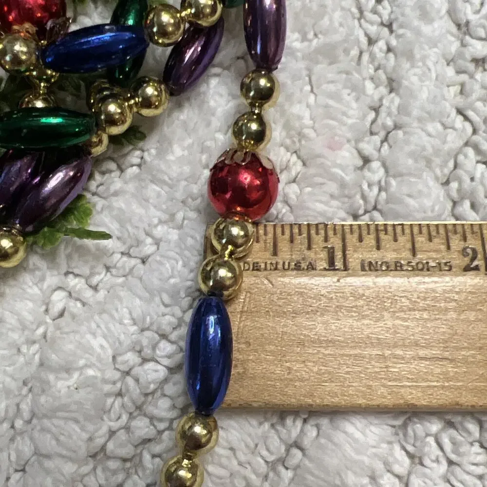 Set of 2 Faux Mercury Glass Plastic Bead Multi Christmas Garland Total 216”/18ft